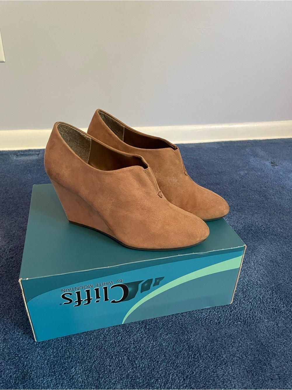 Women’s Tan Suede Wedge Booties